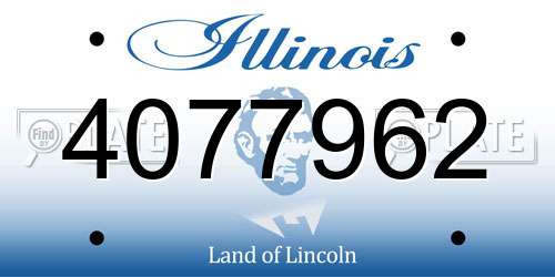 4077962 Illinois License Plate