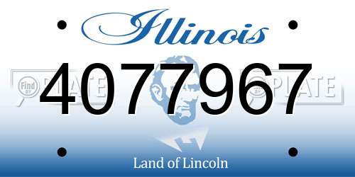 4077967 Illinois License Plate