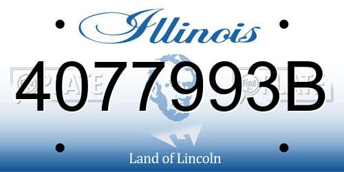4077993B Illinois License Plate