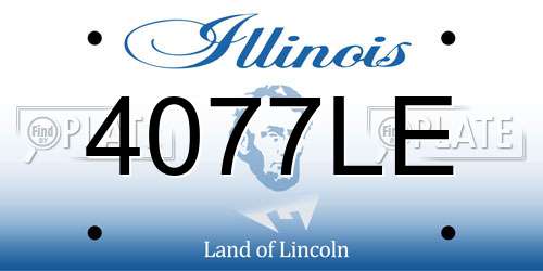 4077LE Illinois License Plate