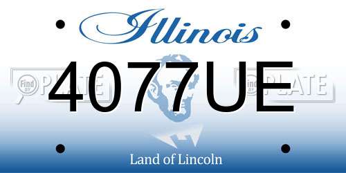 4077UE Illinois License Plate
