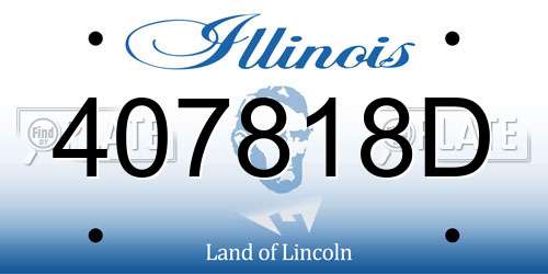 407818D Illinois License Plate