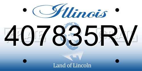 407835RV Illinois License Plate