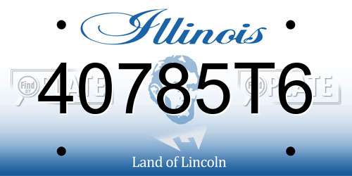 40785T6 Illinois License Plate