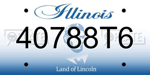 40788T6 Illinois License Plate