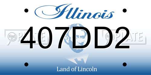 407DD2 Illinois License Plate