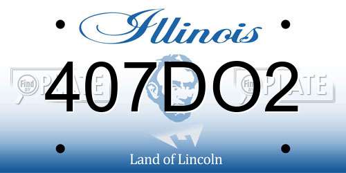 407DO2 Illinois License Plate