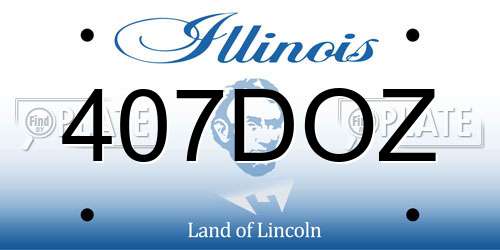 407DOZ Illinois License Plate