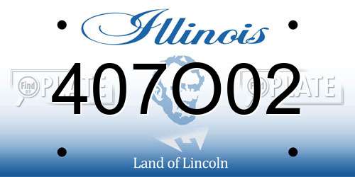 407O02 Illinois License Plate