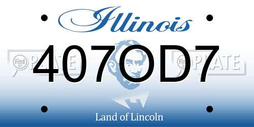 407OD7 Illinois License Plate