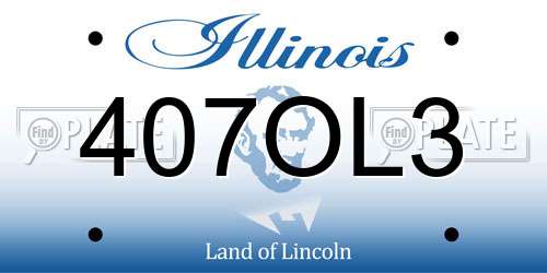 407OL3 Illinois License Plate