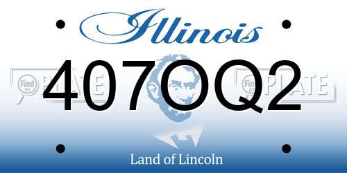 407OQ2 Illinois License Plate