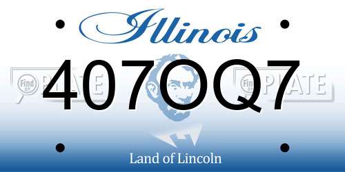 407OQ7 Illinois License Plate