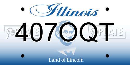 407OQT Illinois License Plate