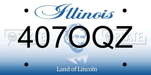 407OQZ Illinois License Plate