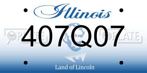 407Q07 Illinois License Plate