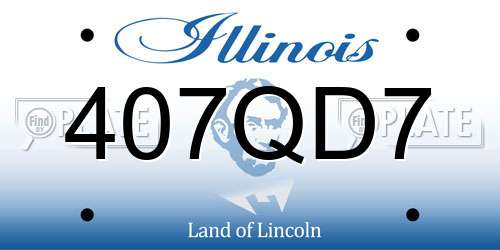 407QD7 Illinois License Plate