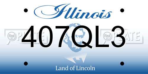 407QL3 Illinois License Plate