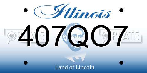 407QO7 Illinois License Plate