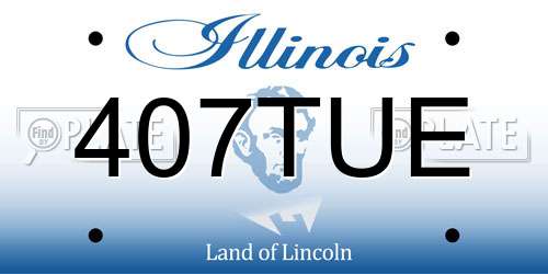 407TUE Illinois License Plate
