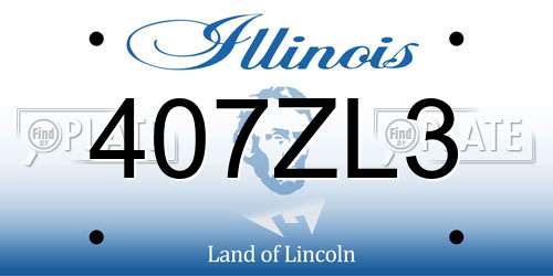 407ZL3 Illinois License Plate