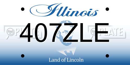 407ZLE Illinois License Plate