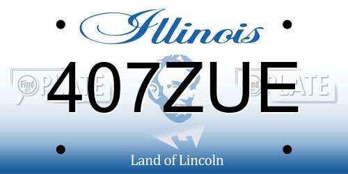 407ZUE Illinois License Plate