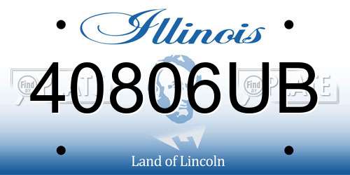 40806UB Illinois License Plate