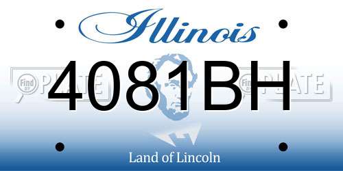 4081BH Illinois License Plate