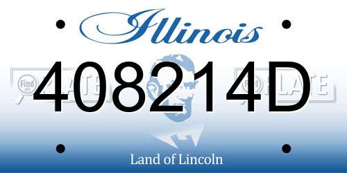 408214D Illinois License Plate