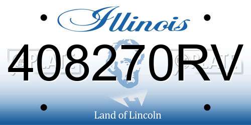 408270RV Illinois License Plate