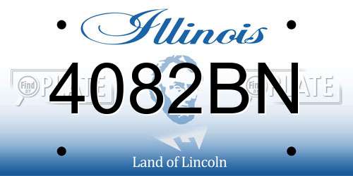 4082BN Illinois License Plate