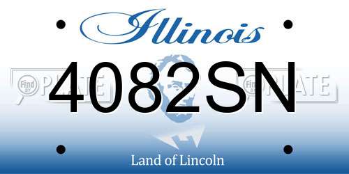 4082SN Illinois License Plate