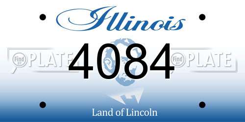 4084 Illinois License Plate