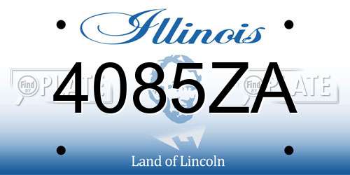 4085ZA Illinois License Plate