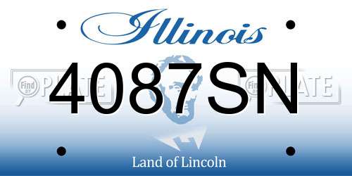 4087SN Illinois License Plate