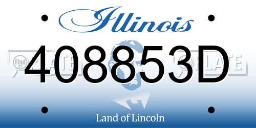 408853D Illinois License Plate