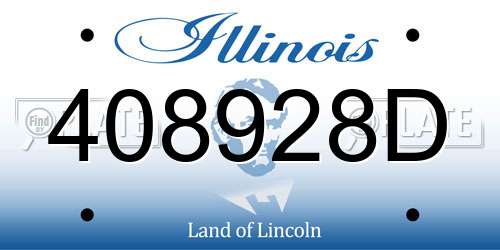 408928D Illinois License Plate