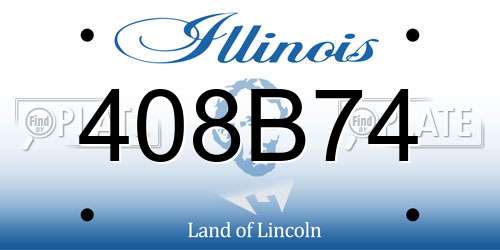 408B74 Illinois License Plate