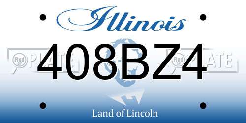 408BZ4 Illinois License Plate