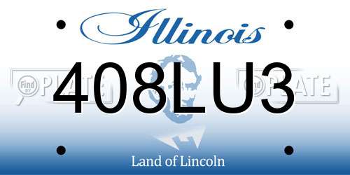 408LU3 Illinois License Plate