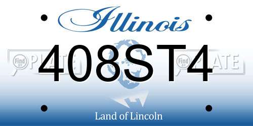 408ST4 Illinois License Plate