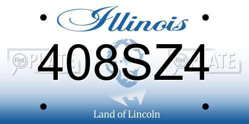408SZ4 Illinois License Plate