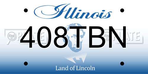 408TBN Illinois License Plate