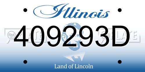 409293D Illinois License Plate
