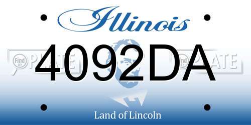 4092DA Illinois License Plate