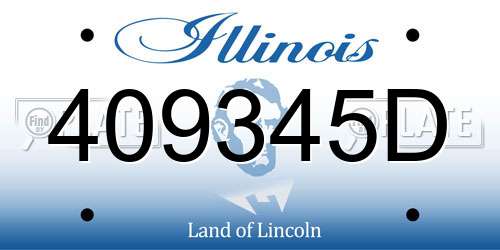 409345D Illinois License Plate