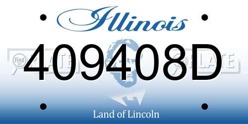 409408D Illinois License Plate