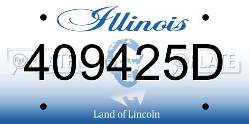 409425D Illinois License Plate