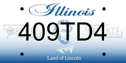 409TD4 Illinois License Plate